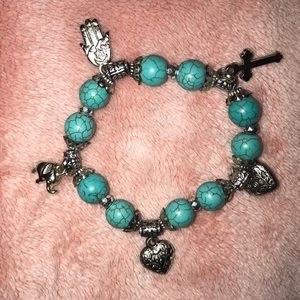 Blue charm bracelet
